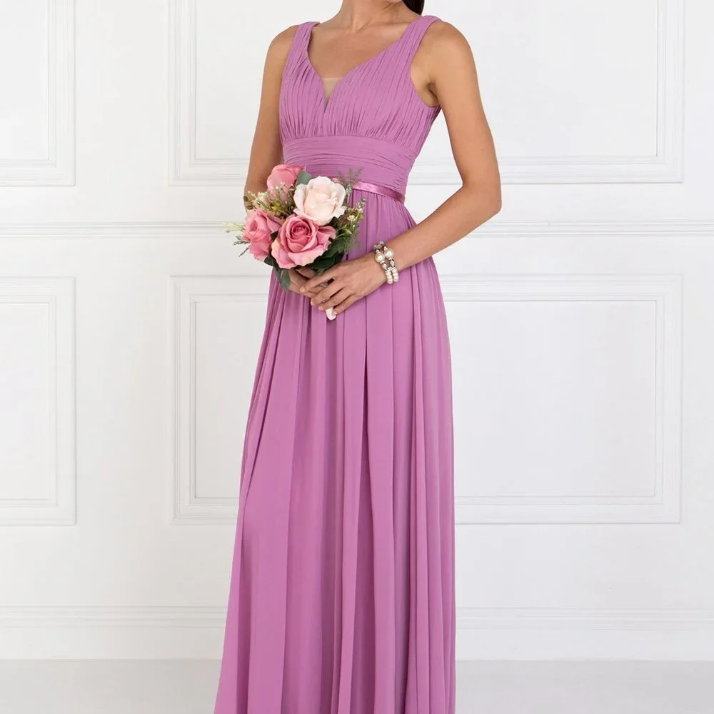 V-Neck Sleeveless A-Line Shape Prom Dress GSGL1525